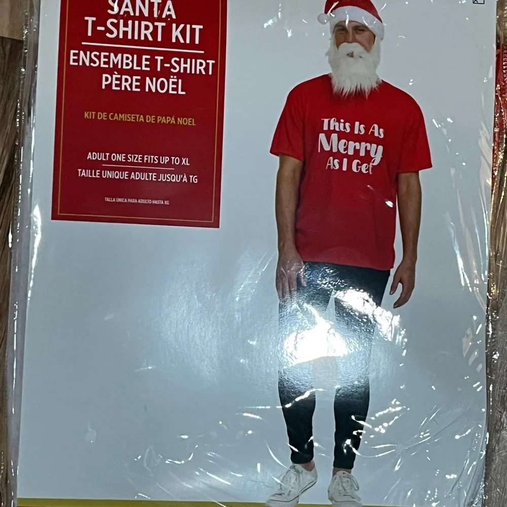 Santa T-Shirt with Hat and Beard - Picture 1 of 4